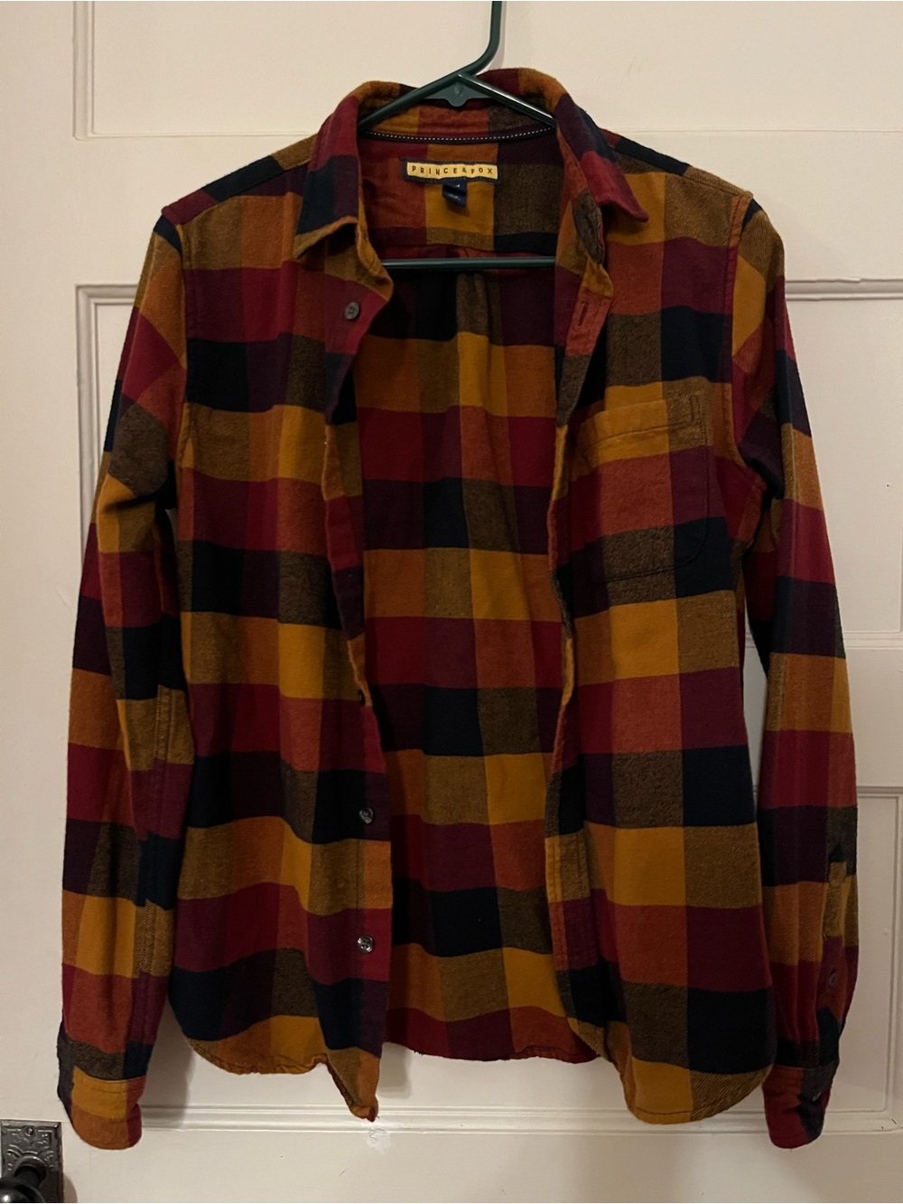 Prince & Fox Plaid Button-Down Shirt in Burgundy, Mustard & Navy